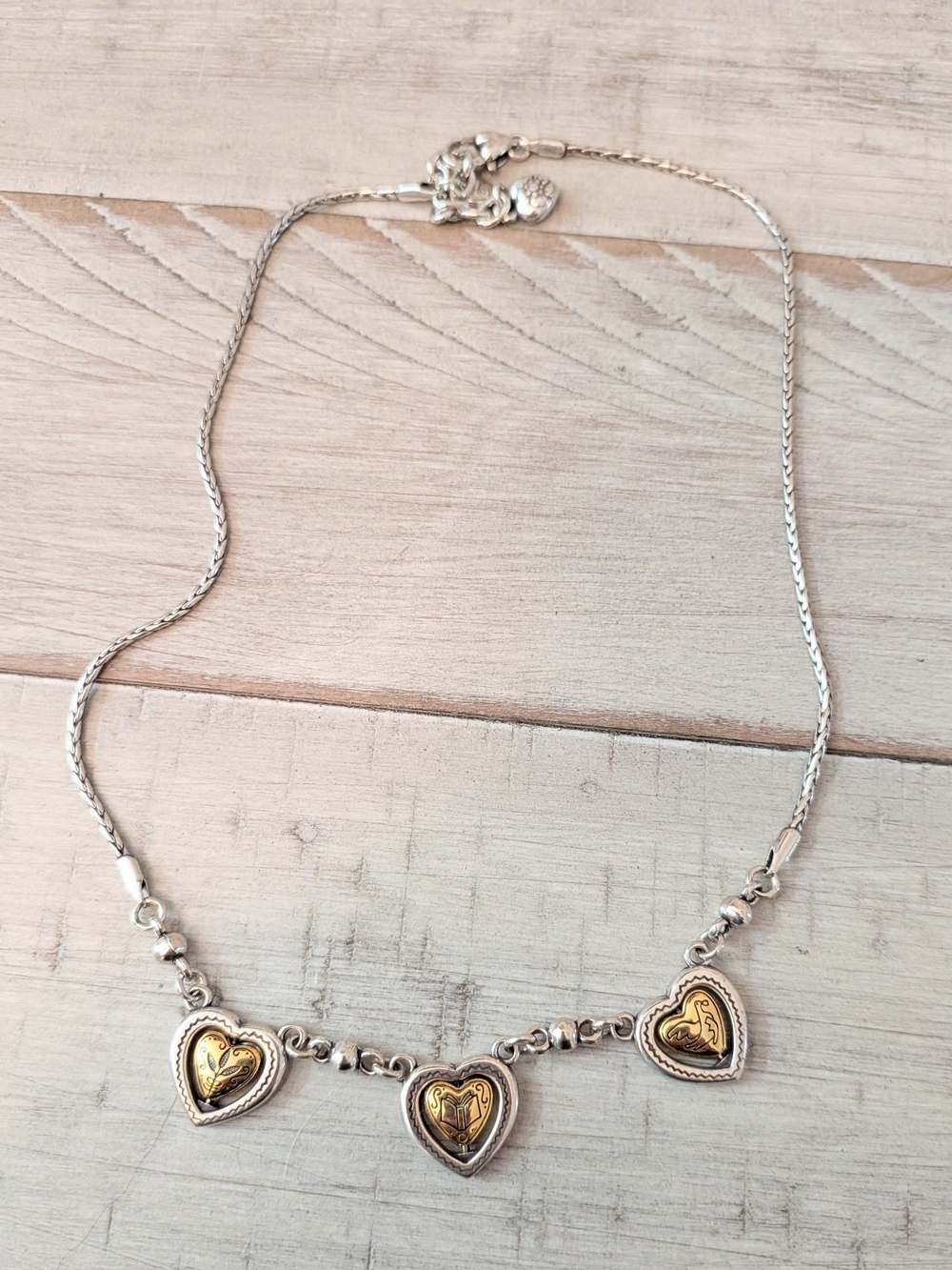 Brighton "Spirit, Mind, Body" Two-Tone Heart Necklace